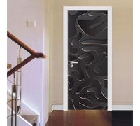 Tizhweqo Adesivi per Porte Interne Geometria Adesivo Porta 3D Geometria Murale Decorazione da Parete Poster per Soggiorno Camera da Letto Autoadesiva Carta da Parati 80x200 4646a