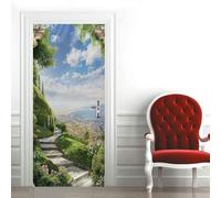 Tizhweqo Adesivi per Porte Interne Paesaggio Adesivo Porta 3D Paesaggio Murale Decorazione da Parete Poster per Soggiorno Camera da Letto Autoadesiva Carta da Parati 80x210 4665a