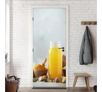 Tizhweqo Adesivi per Porte Interne Succo D'arancia Adesivo Porta 3D Succo D'arancia Murale Decorazione da Parete Poster per Soggiorno Camera da Letto Autoadesiva Carta da Parati 80x210 4638a