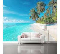 Tizhweqo Carta da Parati Moderna Costa Marittima 200x140 Carta da Parati Panoramica Vista Sul Mare 3D Fotomurale Tessuto Non Tessuto Decorazione Parete Poster Soggiorno Camera da Letto 3978v