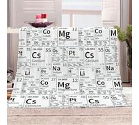 Tizhweqo Coperta Pile Blanket 130x150 cm, Plaid Pile Tavola Periodica Degli Elementi Scienza 3D Coperta Divano Calda, Ultra Morbida, Coperte Flanella 130 x 150 cm per Letto Singolo 1975t