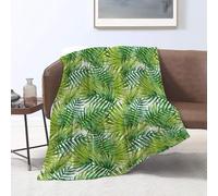 Tizhweqo Coperta Pile Blanket 150x200 cm, Plaid Pile Foglie di Palma Foglie di Palma 3D Coperta Divano Calda, Ultra Morbida, Coperte Flanella 150 x 200 cm per Letto Singolo 4317p