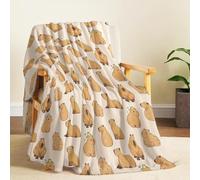 Tizhweqo Coperta Pile Blanket 80x150 cm, Plaid Pile Capibara Capibara 3D Coperta Divano Calda, Ultra Morbida, Coperte Flanella 80 x 150 cm per Letto Singolo 2035t