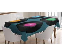Tizhweqo Tovaglia Quadrata Documentazione, Tovaglie da Tavolo Impermeabile Poliestere Musica Rock 3D, per Cucina Feste Giardino, 100x100 cm Q/P6303