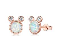 TIZU Orecchini Topolino in Argento 925 Orecchini in Oro Rosa Anallergici per Donna Bambina Regalo Ragazza Anni