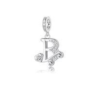 TIZU Pendente Charms Lettera B Ciondolo Compatibile con Europeo Braccialetti e Delle Collane, Regali per le Ragazze Donne Mamma