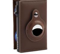 TIZYFF Portafoglio intelligente da uomo con AirTag dotato di tecnologia RFID per bloccare ladri, portafoglio contanti e carte di credito (AirTag non incluso)., Marrone-A., 10cm X 7cm X 2cm, Classico