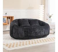 TIZZ Bean Bag Divano High Back Lazy Durable Comfort Lounger per adulti e bambini, per interni ed esterni, accogliente Floor Soft Lounge Chair (Black Chenille)