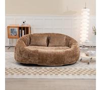 TIZZ Bean Bag Divano High Back Lazy Sofa Durable Comfort Lounger Bean Bag Chair Divano per adulti e bambini, per interni ed esterni, accogliente Floor Soft Lounge Chair (caffè ciniglia)