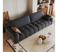 TIZZ Comodo divano modulare da 260 cm, con seduta profonda, in spugna, non richiede montaggio, divano a compressione, per soggiorno, camera da letto, appartamento, grigio scuro