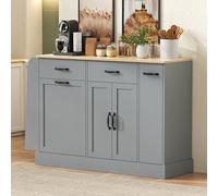 TIZZ Credenza con diversi cassetti, scomparto per rifiuti e portaspezie esterno per sala da pranzo, soggiorno, cucina in grigio