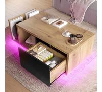 TIZZ Credenza retrò multifunzionale come divider con illuminazione a LED integrata - Design senza tempo in legno e metallo con spazio intelligente per un ambiente di benessere regolabile