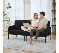 TIZZ Divano a 3 posti, con morbida imbottitura confortevole, schienale alto, pratiche tasche laterali, piedini in metallo stabili, struttura robusta, versatile, per soggiorno, camera da letto, ufficio