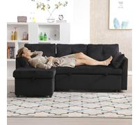 TIZZ Divano Bed Multi-Functional with Storage and Pull-Out Bed Modullar L-Shaped Chaise Longue Corner Sofa for Living Rooms Sectional with Storage Seats