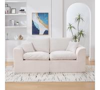 TIZZ Divano in tessuto minimalista a due posti, moderno divano da soggiorno Poltrona morbida e confortevole, completo di cuscino, divano per il tempo libero in stile nordico, soggiorno, camera da