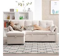 TIZZ Divano modulare Bed with Storage Seats Pull-Out Bed L-Shaped Chaise Longue Interchangeable Sectional Sofa Corner for Living Rooms