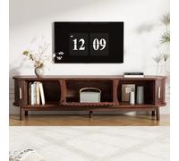 TIZZ Mobile TV Lowboard marrone, 165 x 39,5 x 46 cm, con porta scorrevole e porta cava pieghevole verso il basso, adatto per supporto TV fino a 65 pollici, con gambe di supporto