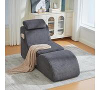 TIZZ Poltrona per il tempo libero grigio scuro dal design unico, dalla forma ergonomica, realizzata in schiuma di compressione altamente elastica, seduta rimovibile e tasca laterale per una seduta