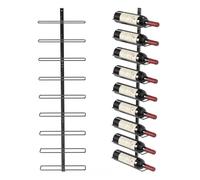 TJ.MOREE Portabottiglie da parete per 9 bottiglie, robusto supporto in metallo per vino, champagne e liquori, per cucina, bar o cantina