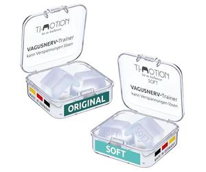 TJ-Motion Bundle - be in balance Regular & SOFT - rilassamento mandibola & allenamento nervo vago - supporto per dolori a mascella spalle collo schiena stress & ansia - box incluso - senza BPA.