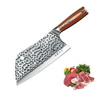 TJ POP Mannaia Coltello da Chef Cinese, Coltello da Cucina Professionale 18cm, Coltello per Carne Affilato con Design Full Tang, Lama in Acciaio 50Cr15 Spessore 2mm, TJ SEGA Serie TC19076