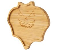 TJ POP Tagliere di Halloween piccolo a forma di pipistrello - Bambù vassoio da portata per snack, dolci e caramelle, decorazione per la tavola delle feste