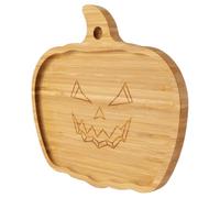 TJ POP Tagliere di Halloween piccolo a forma di zucca - Bambù vassoio da portata per snack, dolci e caramelle, decorazione per la tavola delle feste