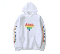 TJ-Sheenbo Felpa con cappuccio stampata da donna, con stampa arcobaleno, per abiti LGBT Pride, bianco-4, L