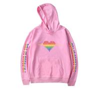 TJ-Sheenbo Felpa con cappuccio stampata da donna, con stampa arcobaleno, per abiti LGBT Pride, Rosa-4, L