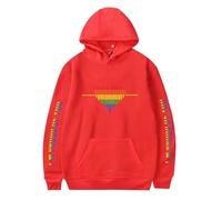 TJ-Sheenbo Felpa con cappuccio stampata da donna, con stampa arcobaleno, per abiti LGBT Pride, Rosso-4., L