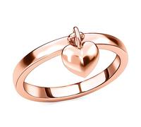 TJC Anello a fascia da donna in argento Sterling con ciondolo a forma di cuore in platino e oro placcato in argento 925, regalo di San Valentino, per donne, figlia, moglie, coppie, anelli a forma di