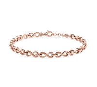 TJC Infinito braccialetto da donna con nodo dell'infinito, bracciale a catena a maglie infinite, in argento sterling 925/oro rosa/oro giallo,16.5, 17.5, 20 cm, Oro giallo, Senza pietre preziose.