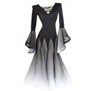 TJDWPRRD Abbigliamento da Gara Balli da Sala Costumi da Ballo per Valzer con Cut-out Abiti da Ballo Salsa/Tango con Sfumatura Gonna da Esibizione Foxtrot Flamenco Femminile