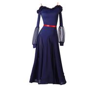 TJDWPRRD Abiti da Ballo di Valzer per Donna Costume da Spettacolo di Tango Foxtrot Gonna Pratica Standard Nazionale Cava Abbigliamento da Ballo da Competizione Salsa Flamenco