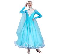 TJDWPRRD Abiti da Ballo in Valzer da Donna Costumi di Danza da Sala da Ballo per Competizione Abbigliamento da Ballo Foxtrot Flamenco Strass Gonna Prestazione Applique per Salsa,B,3XL