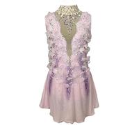 TJDWPRRD Abiti da Pattinaggio Artistico su Ghiaccio Abbigliamento di Danza Classica Bambine Body da Ginnastica Ritmica Costume Esibizione per Pattinaggio a Rotelle Senza Schienale,Rosa,15_16Years