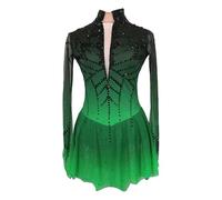 TJDWPRRD Abiti da Pattinaggio Artistico Vestiario da Ballo Body da Ginnastica Balletto Gonna da Pattinaggio a Rotelle da Donna a Maniche Lunghe Abito da Prestazione Danza sul Ghiaccio,C,12_15Years