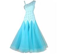 TJDWPRRD Abiti da Sala da Ballo con Strass Vestito da Prestazioni Latina Senza Maniche Gonna a Trapezio da Competizione Salsa Tango Squisita Costumi Cha Cha da Donna