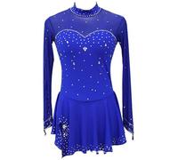 TJDWPRRD Abiti Pattinaggio Artistico su Ghiaccio per Bambine Abbigliamento da Competizione per Balletto Elastico Vestito Sportivo Ritmico Gonne da Danza con Pattini a Rotelle,Blu,15_16Years