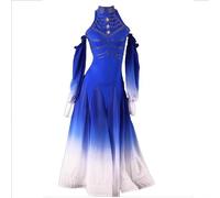 TJDWPRRD Abito da Ballo Standard Nazionale Costume da Ballo Spectacle di Valzer da Donna Gonna Salsa Flamenco a Collo Alto Completo da Competizione di Ballo Tango Foxtrot