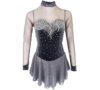 TJDWPRRD Abito da Concorrenza di Pattinaggio Artistico Costume da Danza su Pattini a Rotelle per Bambine Vestito Sportivo Ginnastica di Balletto Gonna Body Ritmici da Competizione,A,12_15Years