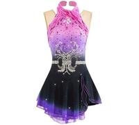 TJDWPRRD Abito da Pattinaggio Artistico per Bambine,Vestito da Pattinaggio da CompetizioneAbiti da Pattinaggio sul Ghiaccio con Tintura Halo Body da Ginnastica Ritmica,A,12_15Years