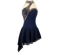 TJDWPRRD Abito da Pattinaggio Artistico per Bambine Vestito Prestazione Balletto Gonna con Pattini a Rotelle ad Alta Elasticità e Strass Body da Ginnastica Ritmica a Maniche Lunghe,A,XXXL