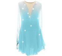 TJDWPRRD Abito da Pattinaggio Artistico su Ghiaccio Sfumato Vestiario Competizione con Pattini a Rotelle Fatti A Mano Body da Ginnastica Ritmica Abiti di Danza Balletto con Strass,B,15_16Years