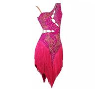 TJDWPRRD Completo da Prestazioni Latina per Donna Abiti da Sala da Ballo con Nappe Vestito da Competizione Salsa Tango con Strass Costumi di Danza Cha Cha Professionali,B,L