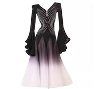 TJDWPRRD Costumi di Danza del Valzer per Donne Abiti da Pratica per Sala da Ballo Sfumati Gonna Prestazioni Flamenco Foxtrot Traspirante Vestiti da Ballo Standard Nazionali