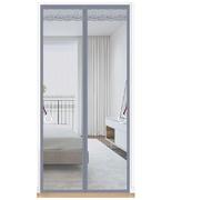 TJDWPRRD Tenda Divisoria in Rete per Patio Esterno, Zanzariera Magnetica Autosigillante a Mani Libere Tende per Porte in Rete per Casa Apertura Reversibile a Sinistra E a Destra,Grigio,95x210cm