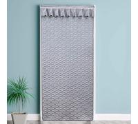 TJDWPRRD Tende da Ingresso per Terrazza Balcone Tenda Invernale Termica Isolante Tenda Divisoria in Cotone Tinta Unita per Cucina Camera da Letto Autosigillante Facile da Installare,Grigio,80x220cm