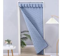 TJDWPRRD Tende da Ingresso per Terrazza Balcone Tenda Invernale Termica Isolante Tenda Divisoria in Cotone Tinta Unita per Cucina Camera da Letto Autosigillante Facile da Installare,Blu,90x190cm