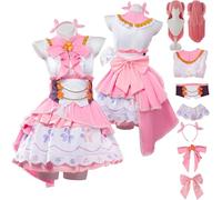 Tjlmomo Anime Airi Momoi pink Cosplay Costume con parrucca Vestito Gioco Project Sekai Colourful Stage Cosplay Adulti Nene Kusanagi Uniforme Set Halloween Festa Carnevale Dress Up Suit per Donne